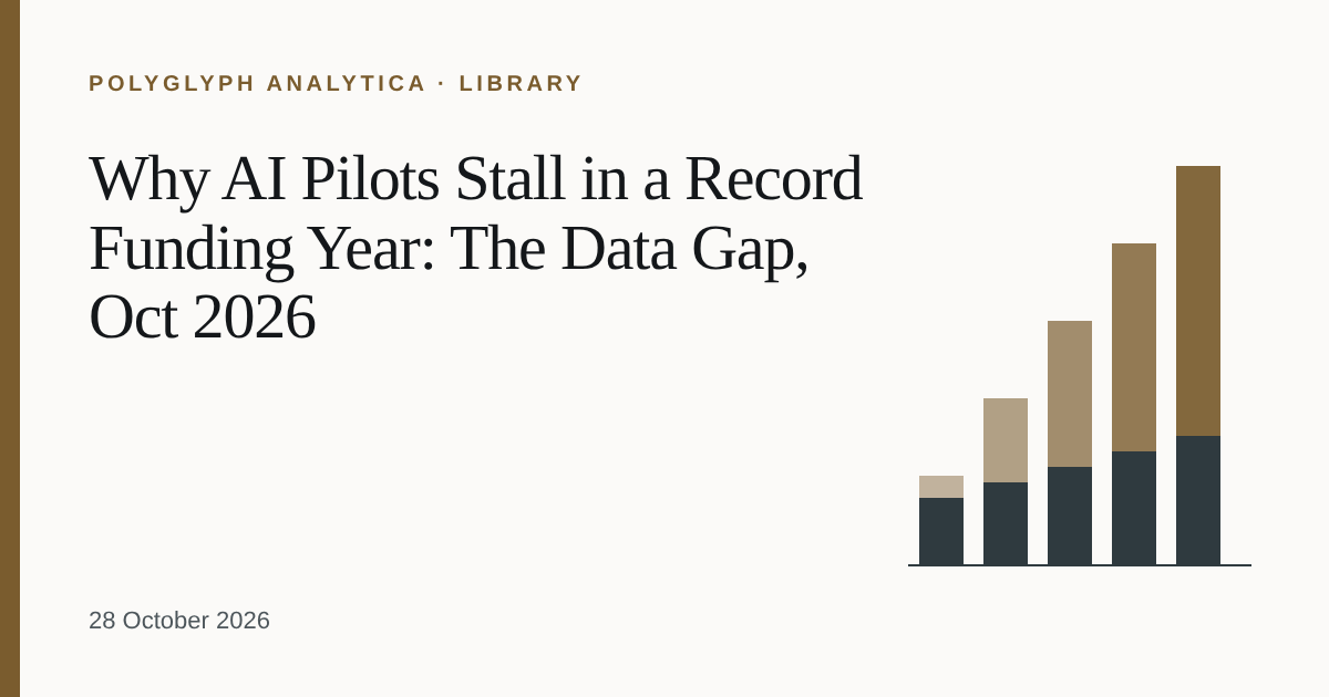 Why AI Pilots Stall in a Record Funding Year: The Data Gap, Oct 2026